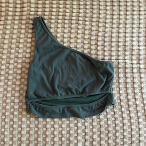 Olive one shoulder crop top